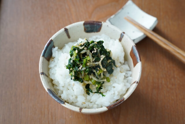 ほうれん草としらすの健康ごはん